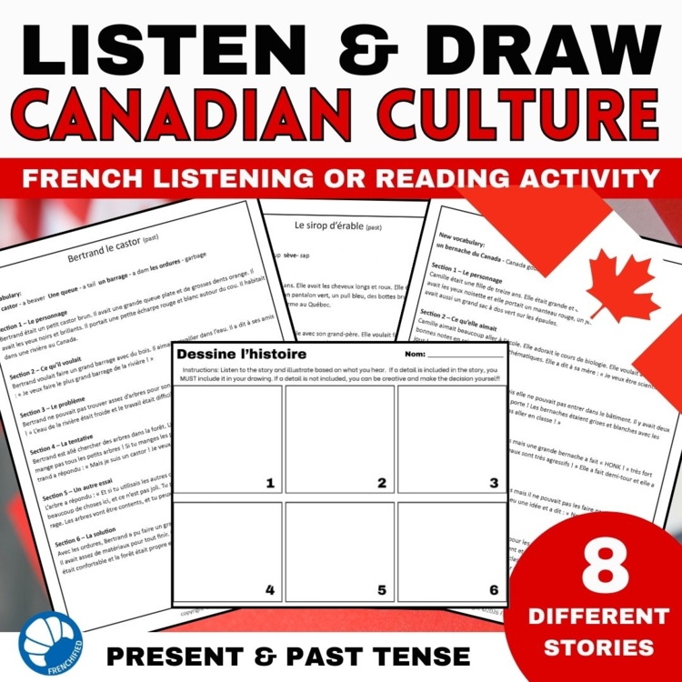 Canada Listen and Draw Activities | French Listening Comprehension Practice