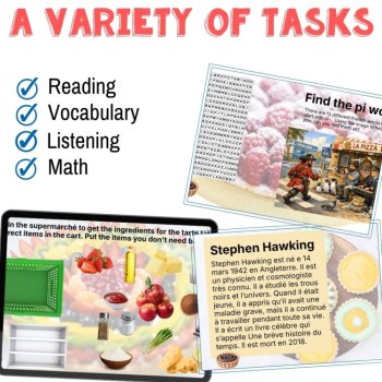 Digital Pi Day Activity | French Escape Game for Reading & Listening, image 3