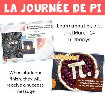 Digital Pi Day Activity | French Escape Game for Reading & Listening, image 4
