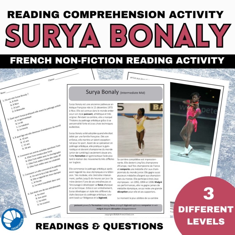 Surya Bonaly French Reading Comprehension | Figure Skating Biography