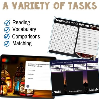 Eid al-Fitr Ramadan French reading comprehension and vocabulary activity, image 3