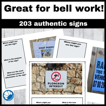 French Novice Level Reading Comprehension Authentic signs culture cognates, image 4
