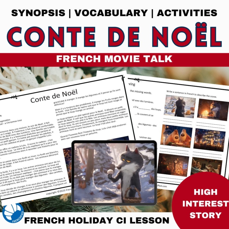 French Christmas Activities | Noël Movie Talk & Worksheets