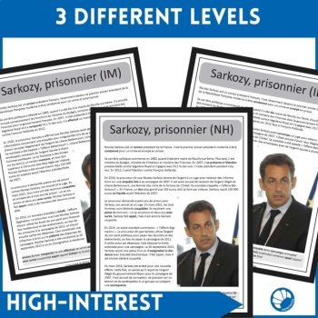 Sarkozy French Reading Comprehension | Differentiated Current Events, image 2