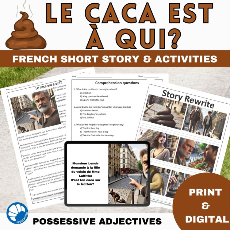 French possessive adjectives - Le Caca est à qui? reading comprehension
