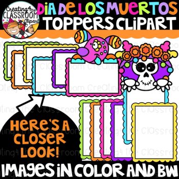 Dia de los Muertos Toppers Clipart {Day of the Dead Clipart}, image 2