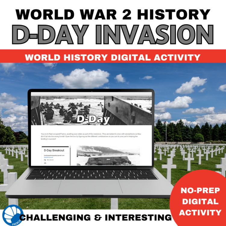 D Day WW2 digital escape game high school US history world war 2 escape room