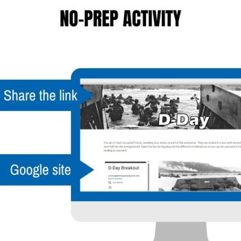 D Day WW2 digital escape game high school US history world war 2 escape room, image 2