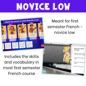 French 1 First Semester Escape Room Bundle | 4 Novice-Low Digital Games, image 4
