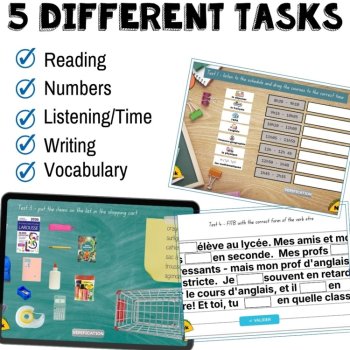 French Telling Time Game | School Schedule & Être Escape Room, image 3
