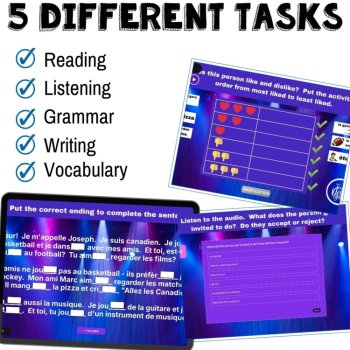 Beginner French Escape Room Game | ER Verbs, Likes, Dislikes & Invitations, image 3