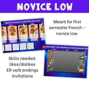 Beginner French Escape Room Game | ER Verbs, Likes, Dislikes & Invitations, image 4