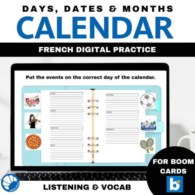 French Calendar Boom Cards | Days of the Week, Months and Dates