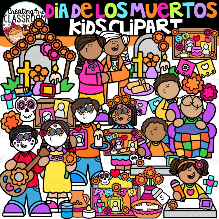 Dia de los Muertos Clipart Kids {Day of the Dead Clipart}
