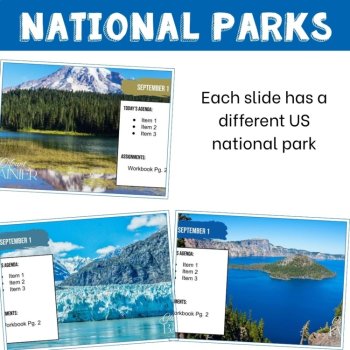 US National Parks decor Daily agenda slides science editable for Google Drive, image 2