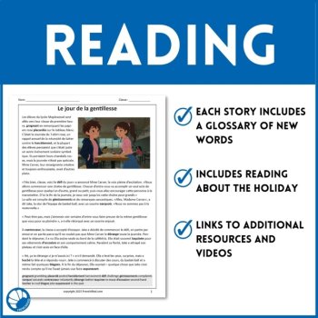 French holiday short stories reading comprehension and answers Noel Valentine, image 3
