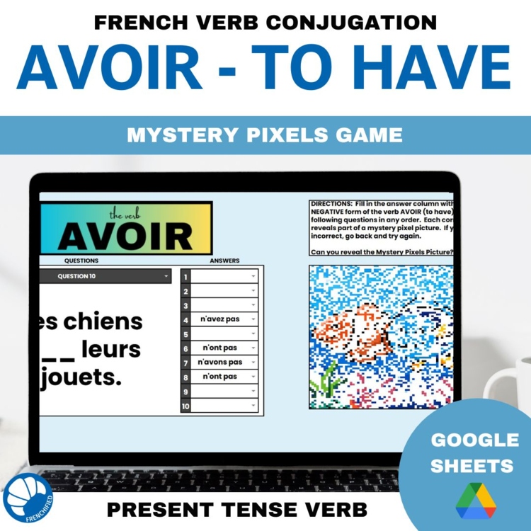 Avoir to have French grammar irregular verb conjugation practice activity