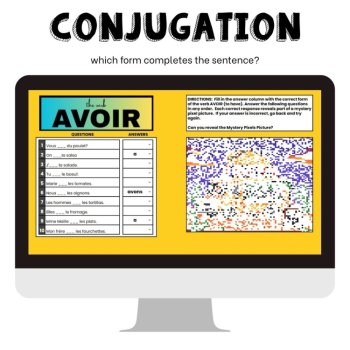 Avoir to have French grammar irregular verb conjugation practice activity, image 2