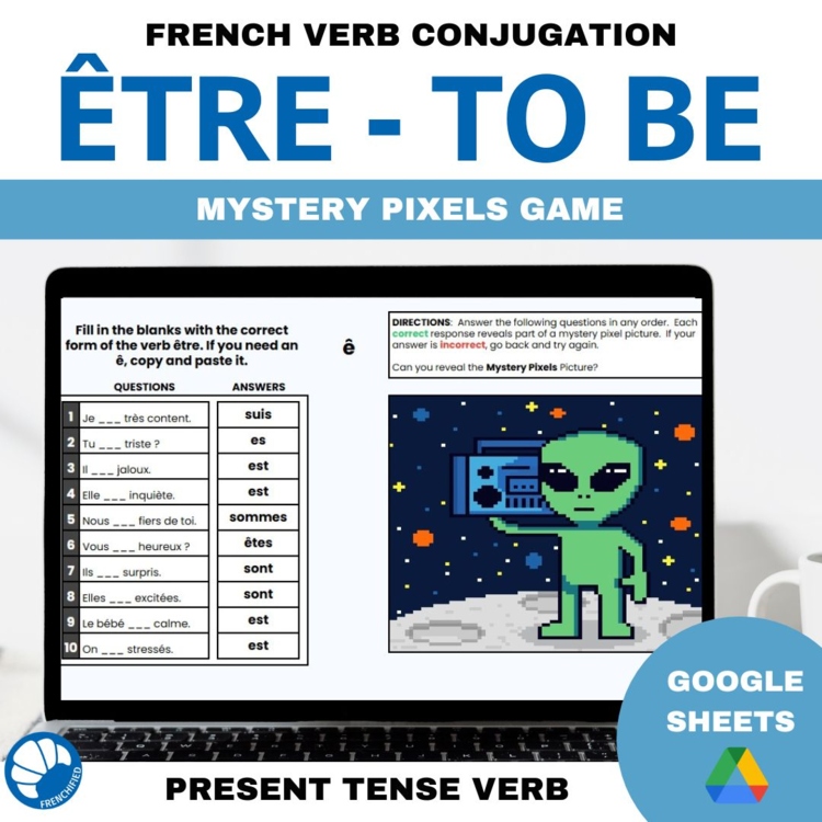 être - to be French grammar irregular verb conjugation practice activity