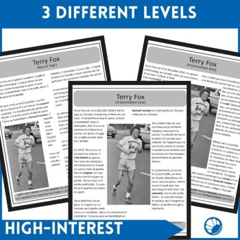 Terry Fox French High School Reading Comprehension | 3 Levels, image 2