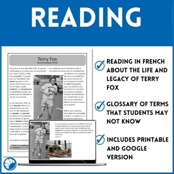 Terry Fox French High School Reading Comprehension | 3 Levels, image 3