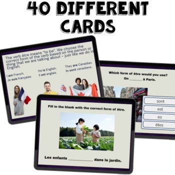 Être Practice French Grammar Game Verb Conjugation Review French Boom cards, image 3
