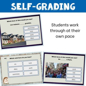 Être Practice French Grammar Game Verb Conjugation Review French Boom cards, image 4