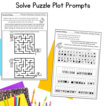 ELA Fun Adventure Story Writing 4th 5th Grade English Escape Room Prompt Paper, image 3