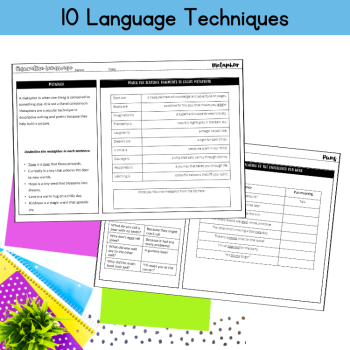 Figurative Language Worksheets 5th 6th Grade No Prep Packet Handout Guided Notes, image 2