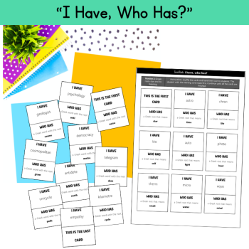 Middle School Morphology Word Puzzles Greek Roots Activities & Games ELA Review, image 2