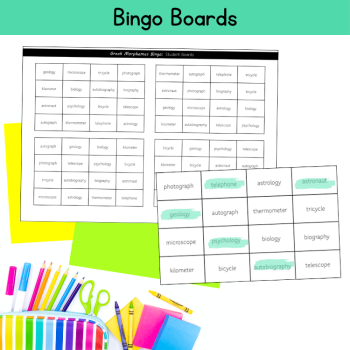 Middle School Morphology Word Puzzles Greek Roots Activities & Games ELA Review, image 4