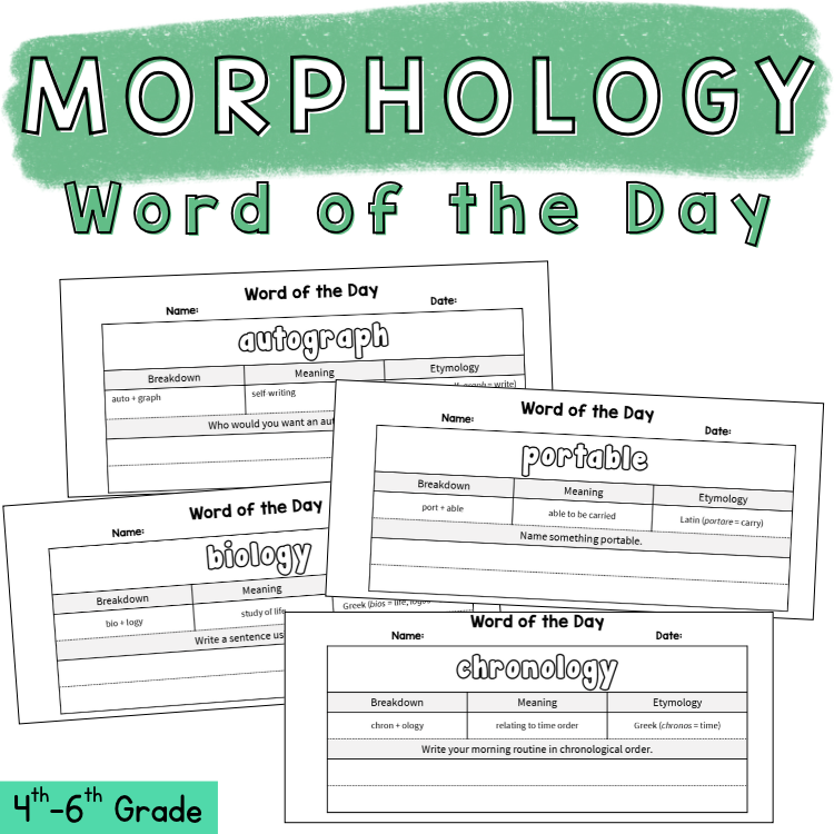 Morphology Notebook Root Word of the Day Greek & Latin Roots 5th 6th 7th Grade