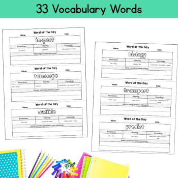 Morphology Notebook Root Word of the Day Greek & Latin Roots 5th 6th 7th Grade, image 2