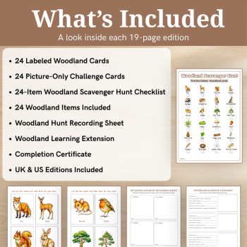 Woodland Scavenger Hunt – 48 Printable Cards & Nature Activities, image 2