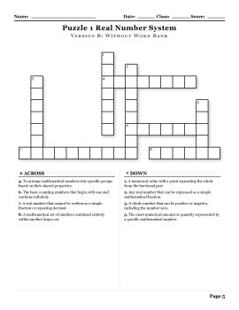 Algebra 1 Linear and Absolute Value Equations Crosswords with Word Bank, image 4