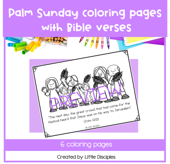 Palm sunday coloring pages with Bible Verses | Christian easter coloring pages activity |, image 2
