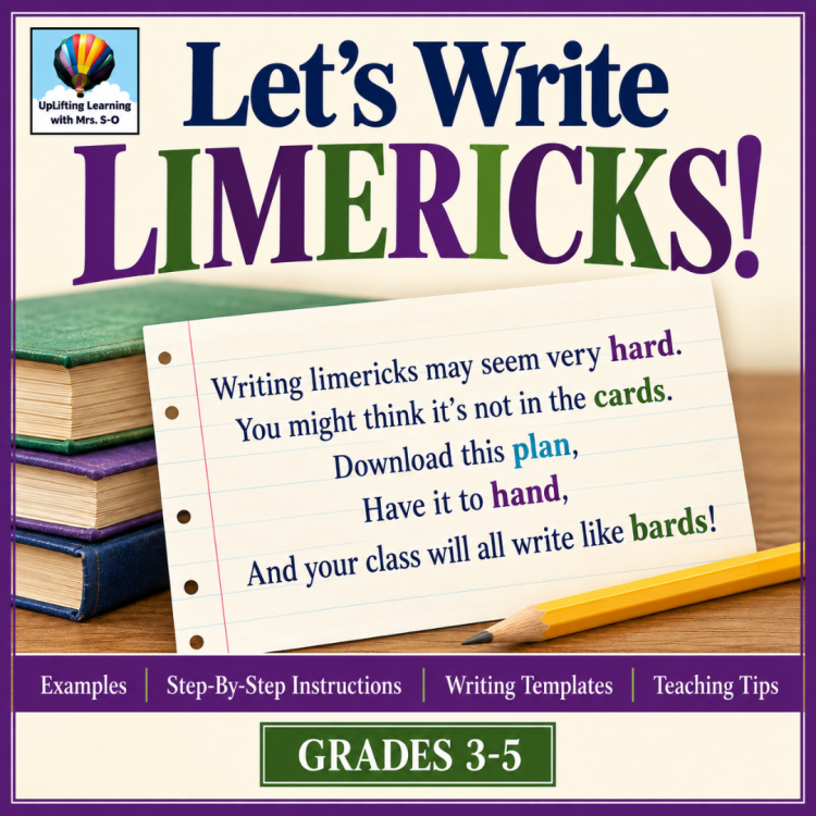 Limerick Writing Lesson | Poetry | March & St. Patrick's Day | Grades 3, 4, 5