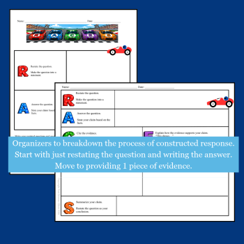RACES Writing Strategy | Constructed Response Graphic Organizers & Classroom Posters | Grades 3–6, image 3