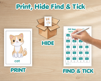 CVC Scavenger Hunt Printable | CVC Word Cards and Checklist, image 2