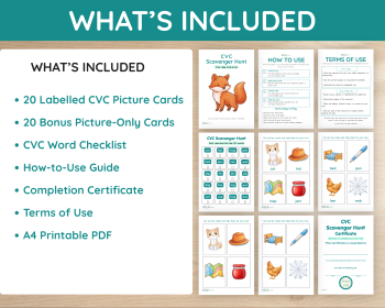 CVC Scavenger Hunt Printable | CVC Word Cards and Checklist, image 4