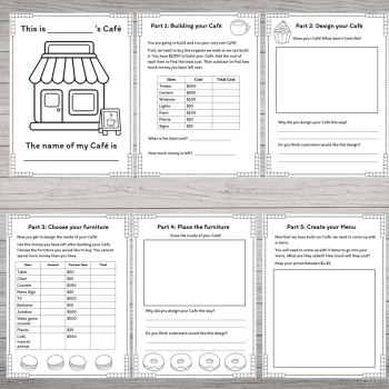 Design Your Own Café – Financial Literacy & Money Math Project (Grades 3–4), image 2