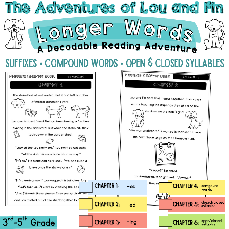 Decodable Book Open Closed Syllables Compound Words Suffix UFLI 3rd 4th Grade
