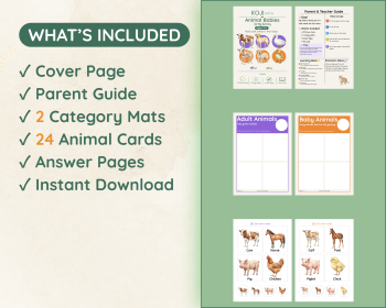 Animal Babies Sorting Activity | Baby Animal Matching Game | Preschool Science P, image 2