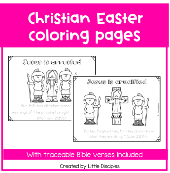 Christian Easter coloring pages | Easter story coloring pages with Bible verses, image 3