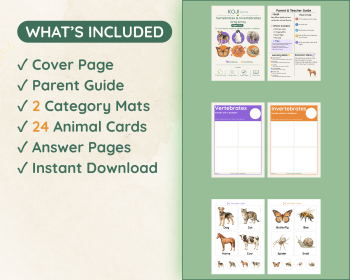 Vertebrates and Invertebrates Sorting Activity | Science Cards, image 2