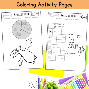 Draw a Dinosaur Kindergarten Writing Prompt Coloring Sheets Directed Drawing, image 4